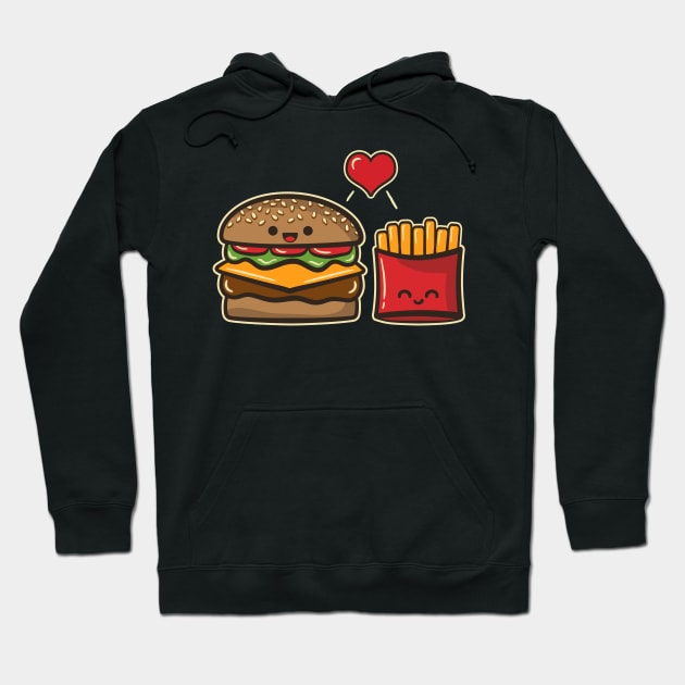 Burger and Fries Hoodie by fishbiscuit